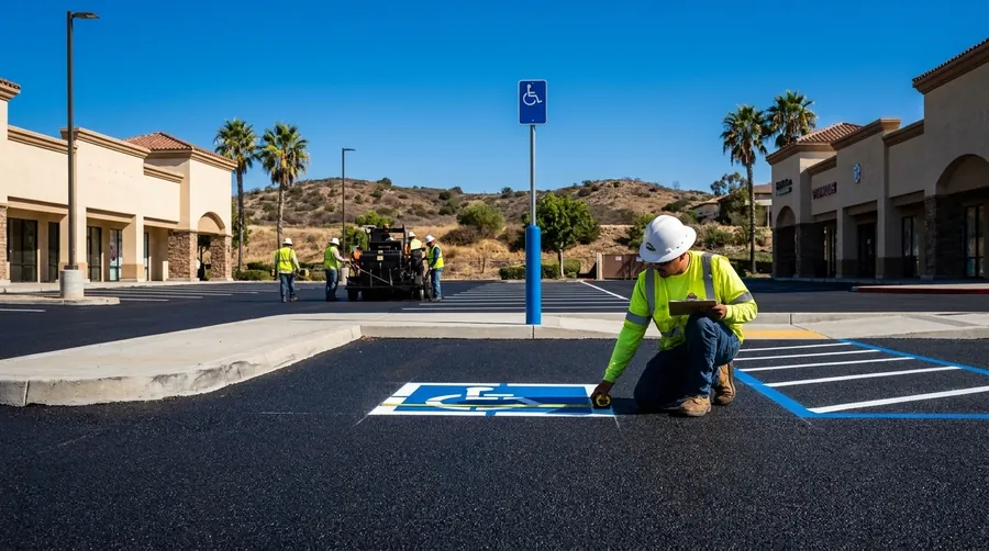 Illustration for the NPG Asphalt article on ADA parking lot compliance in San Diego